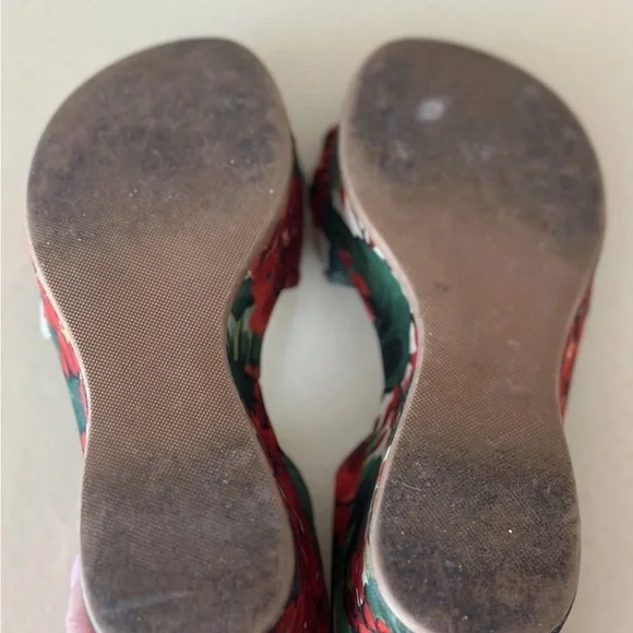 Dolce & Gabbana Red Floral Polka Dot Sandals